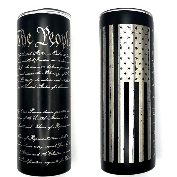 20 oz. Tumbler Distressed Flag and Constitution