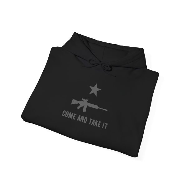Black Come and take it AR-15 (grey) Unisex Heavy Blend™ Hooded Sweatshirt - Image 4