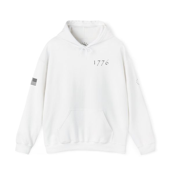 1776 with Flag Unisex Sweatshirt, Vintage Style Grey Lettering