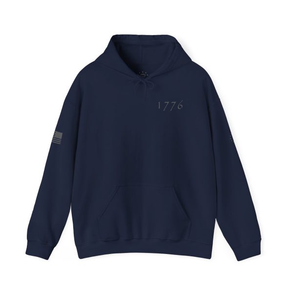1776 with Flag Unisex Sweatshirt, Vintage Style Grey Lettering - Image 5