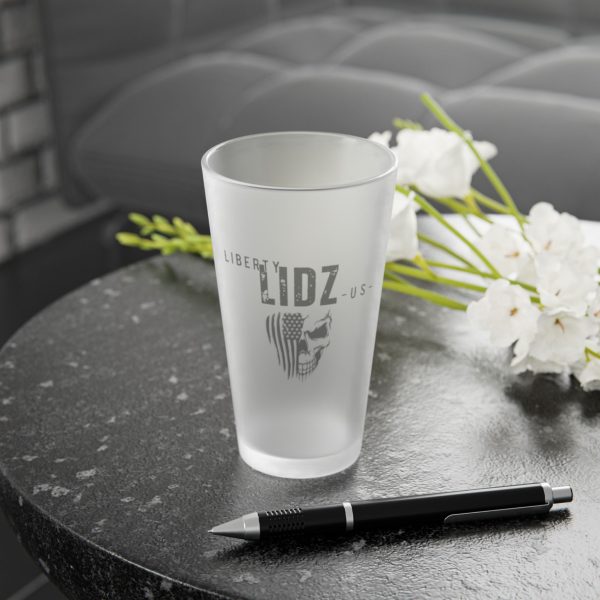 Liberty Skull Frosted Pint Glass, 16oz - Image 3