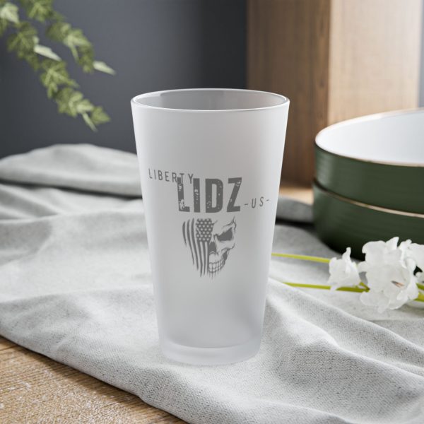 Liberty Skull Frosted Pint Glass, 16oz - Image 2